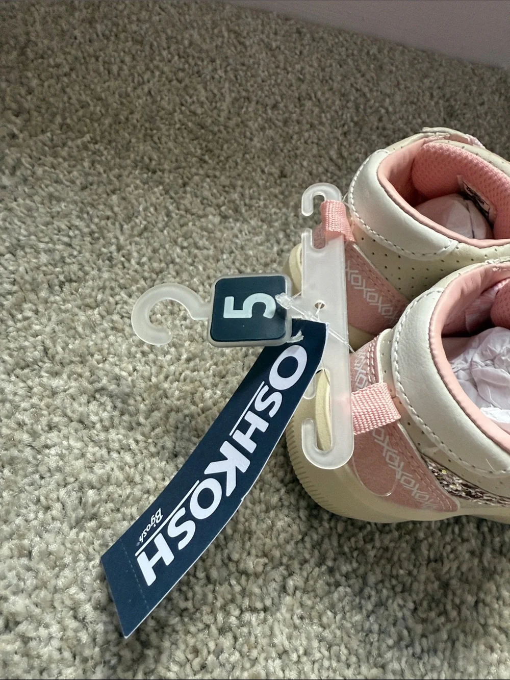 NEW Toddler Pink and Cream High-Top Sneakers